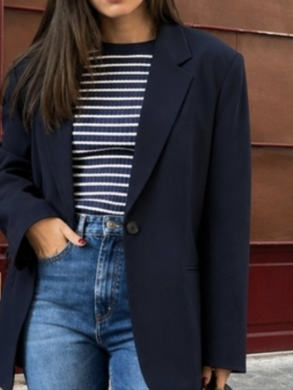Vintage 90s French Girl Navy Blazer 10 Cool Girl Blazer